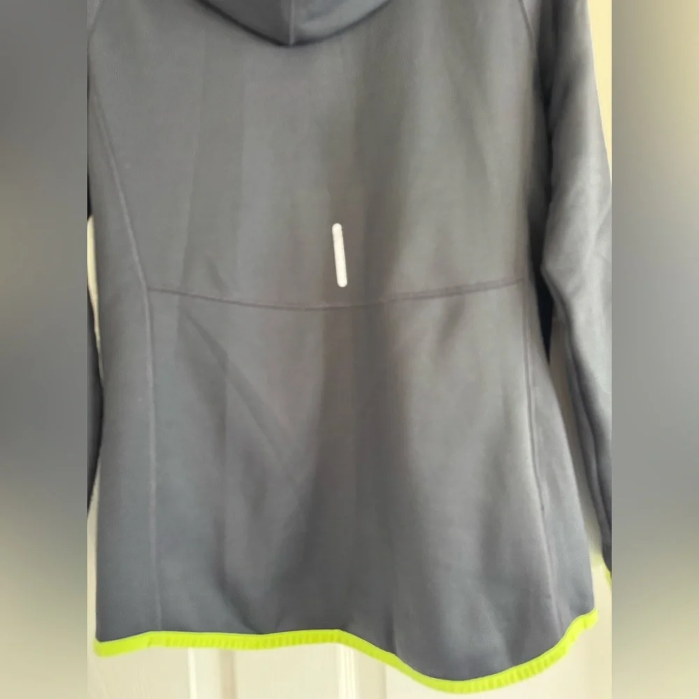 Champion Fleece Zip-Up, Gray & Green, Size Small